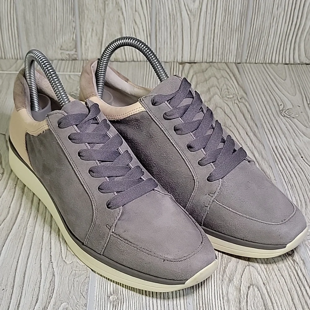 Louise et Cie Berlena Grey Leather Lace Up Sneakers Womens Size 7.5 - Picture 9 of 13